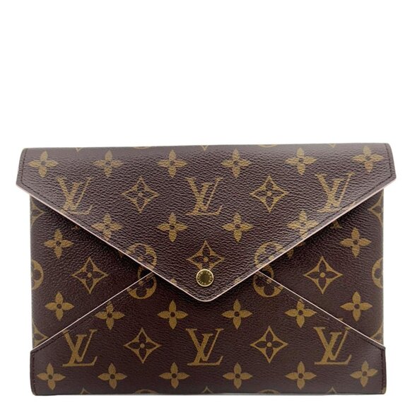 LOUIS VUITTON  Kirigami Pochette Large Monogram Canvas Clutch Brown - Picture 1 of 16